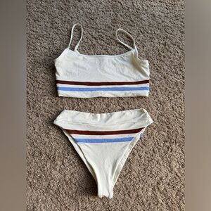 L Space Ren Stripe Swim Set in Cream, Blue & Brown